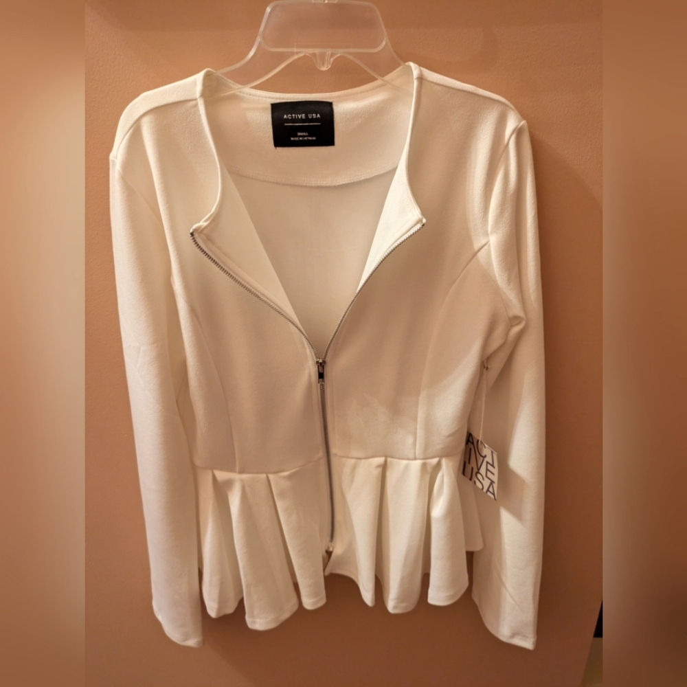 New Long multi purpose sleeve top/jacket with zipper front